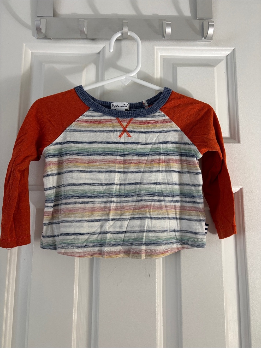 Splendid Kids Rust Sleeve Striped Long-Sleeve Tee